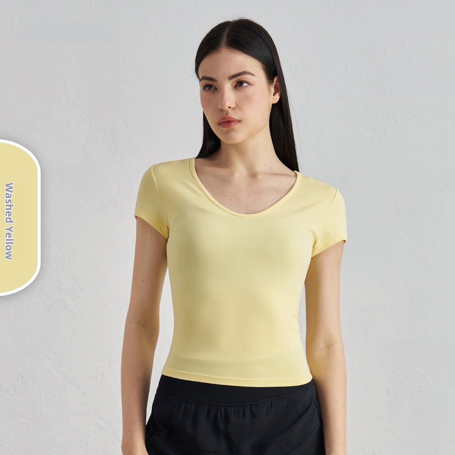 Short Sleeve Skin-friendly Nude Feel Casual Yoga Clothes High-grade Waist-tight