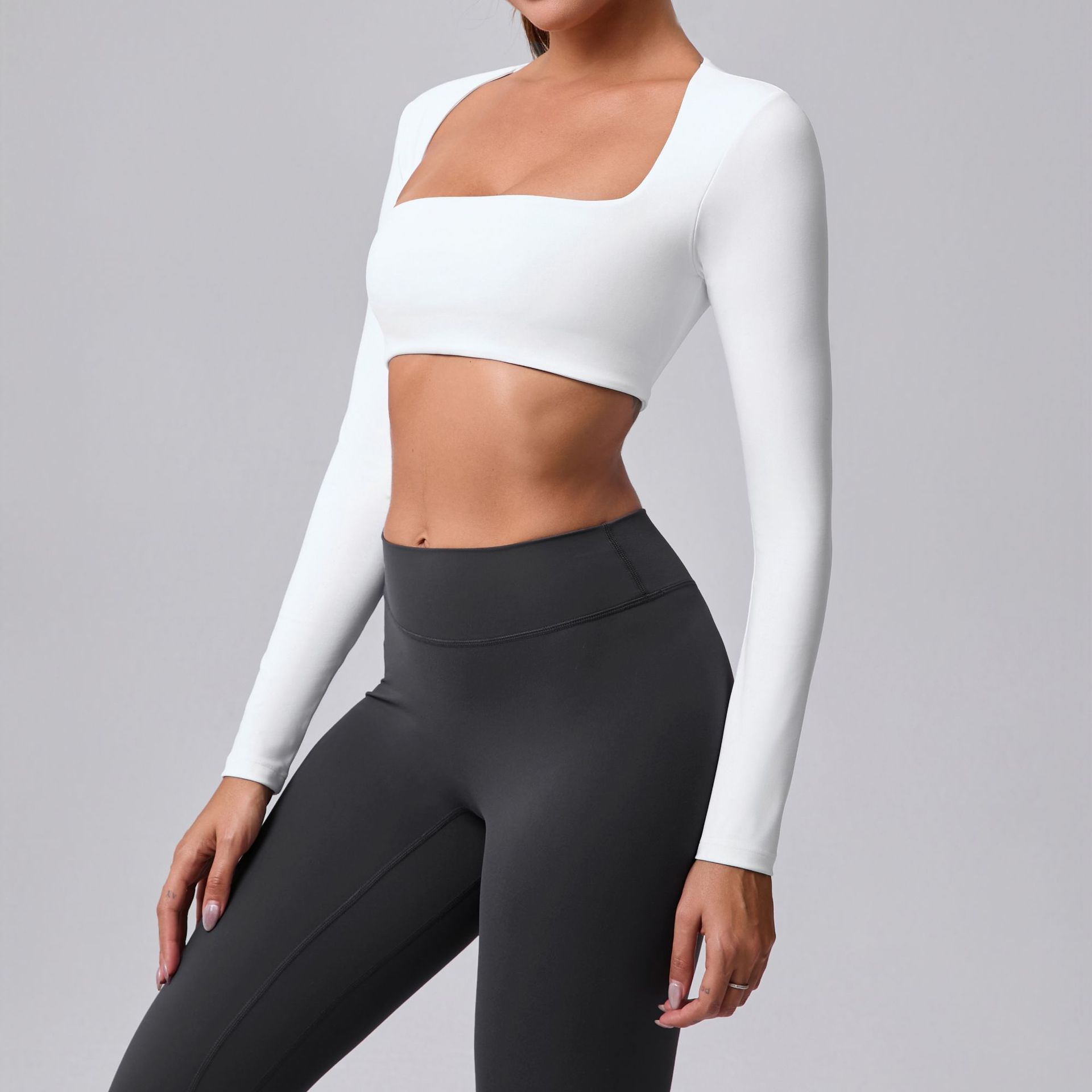 Autumn Sand Brushed Shawl Long Sleeve Yoga Wear