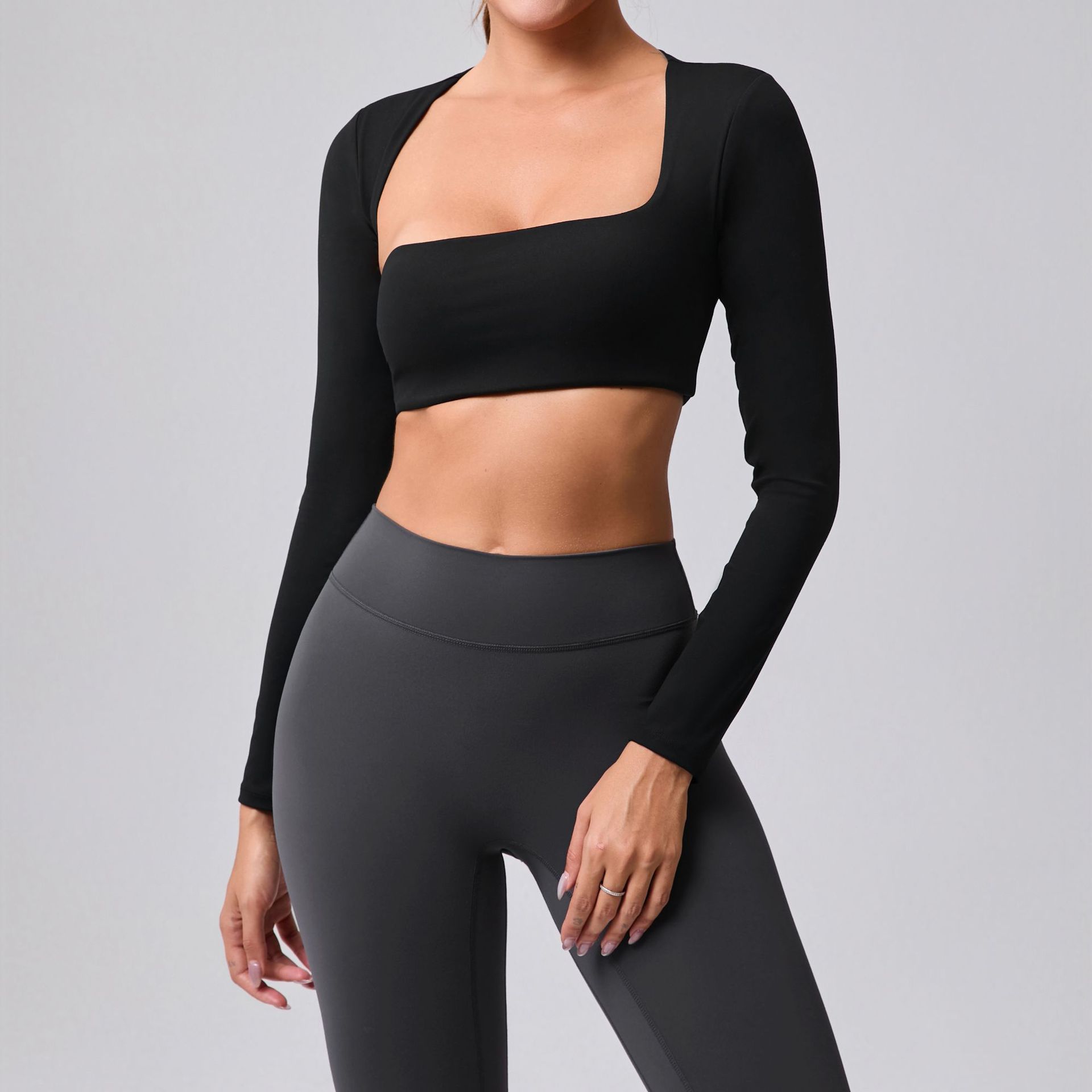 Autumn Sand Brushed Shawl Long Sleeve Yoga Wear