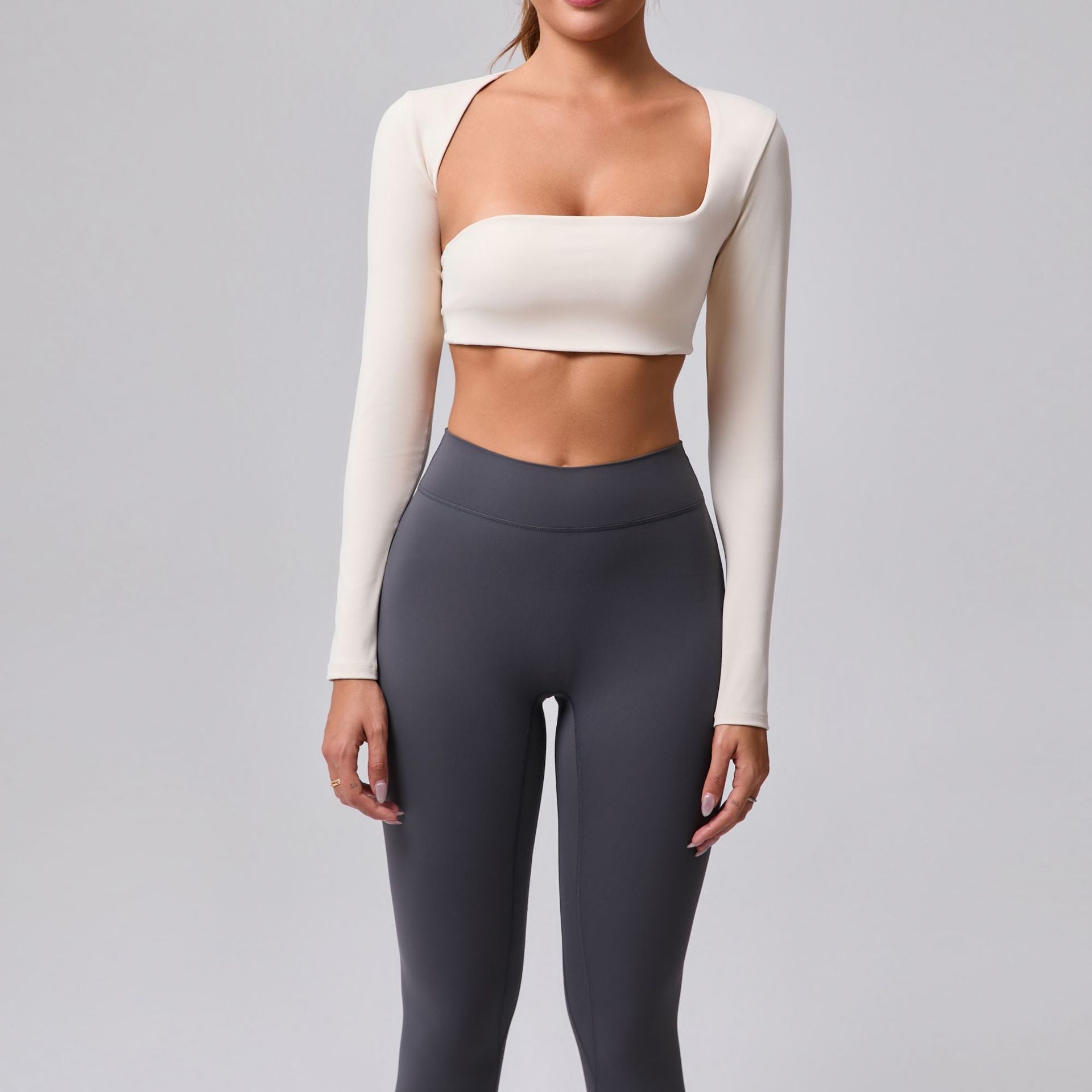 Autumn Sand Brushed Shawl Long Sleeve Yoga Wear