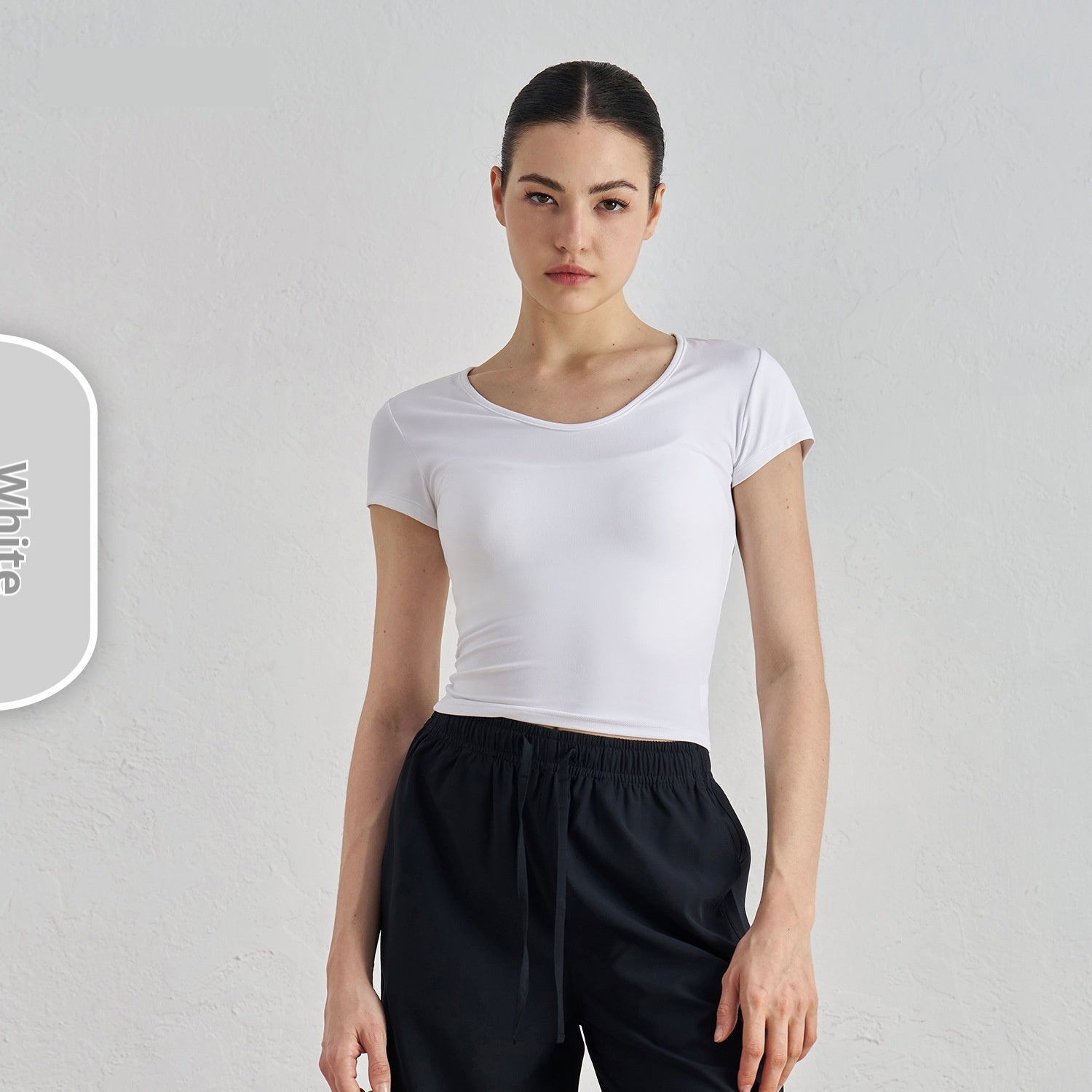 Short Sleeve Skin-friendly Nude Feel Casual Yoga Clothes High-grade Waist-tight