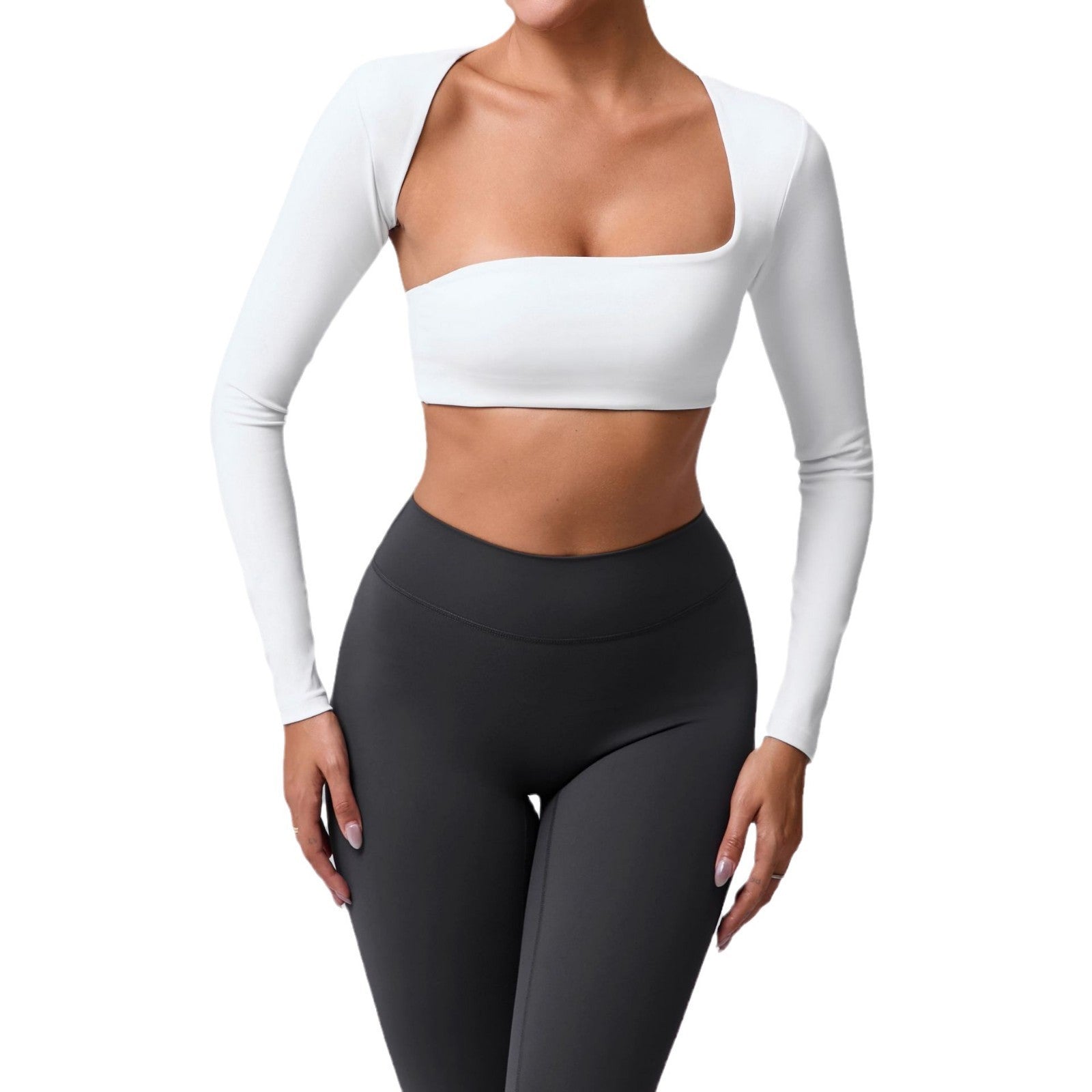 Autumn Sand Brushed Shawl Long Sleeve Yoga Wear