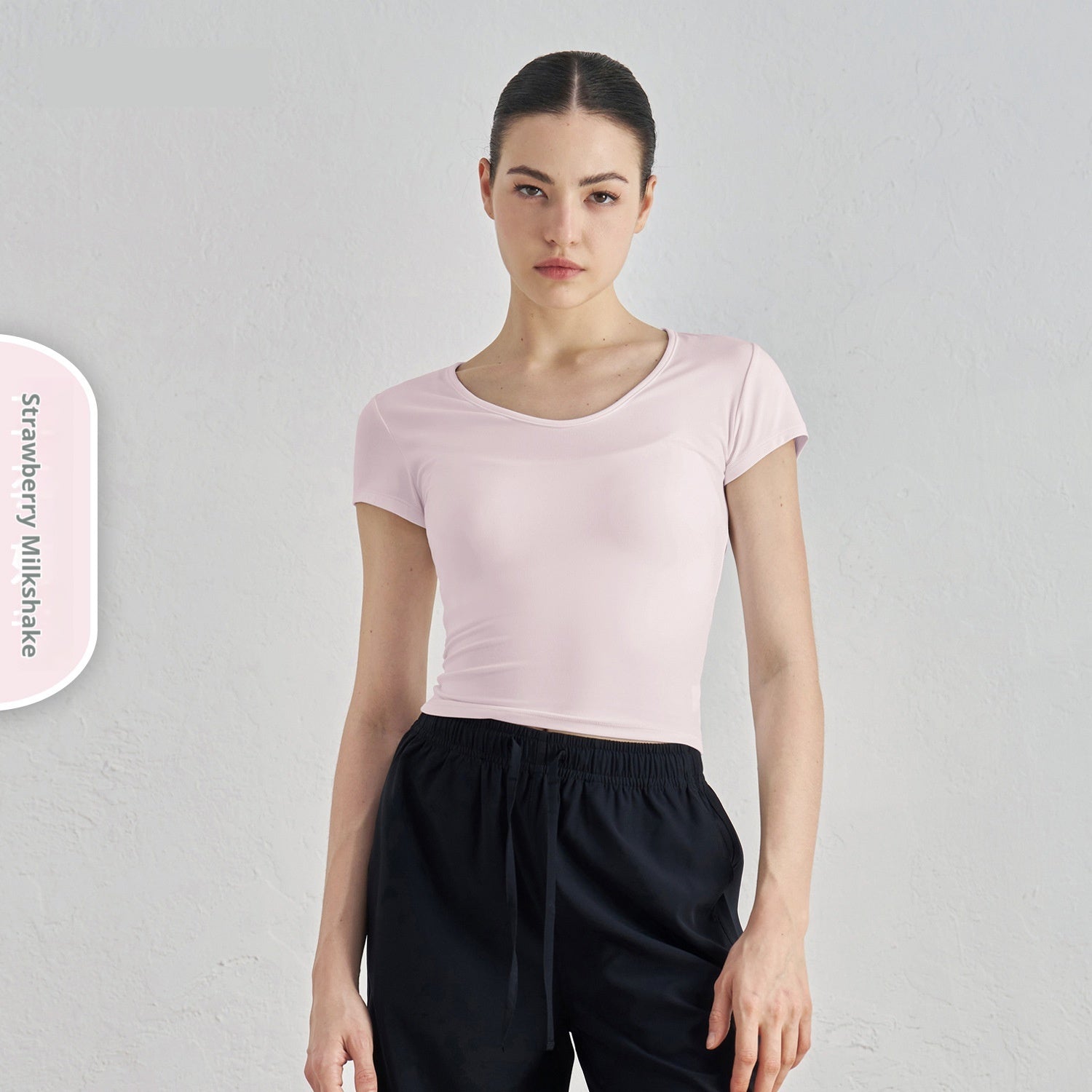 Short Sleeve Skin-friendly Nude Feel Casual Yoga Clothes High-grade Waist-tight